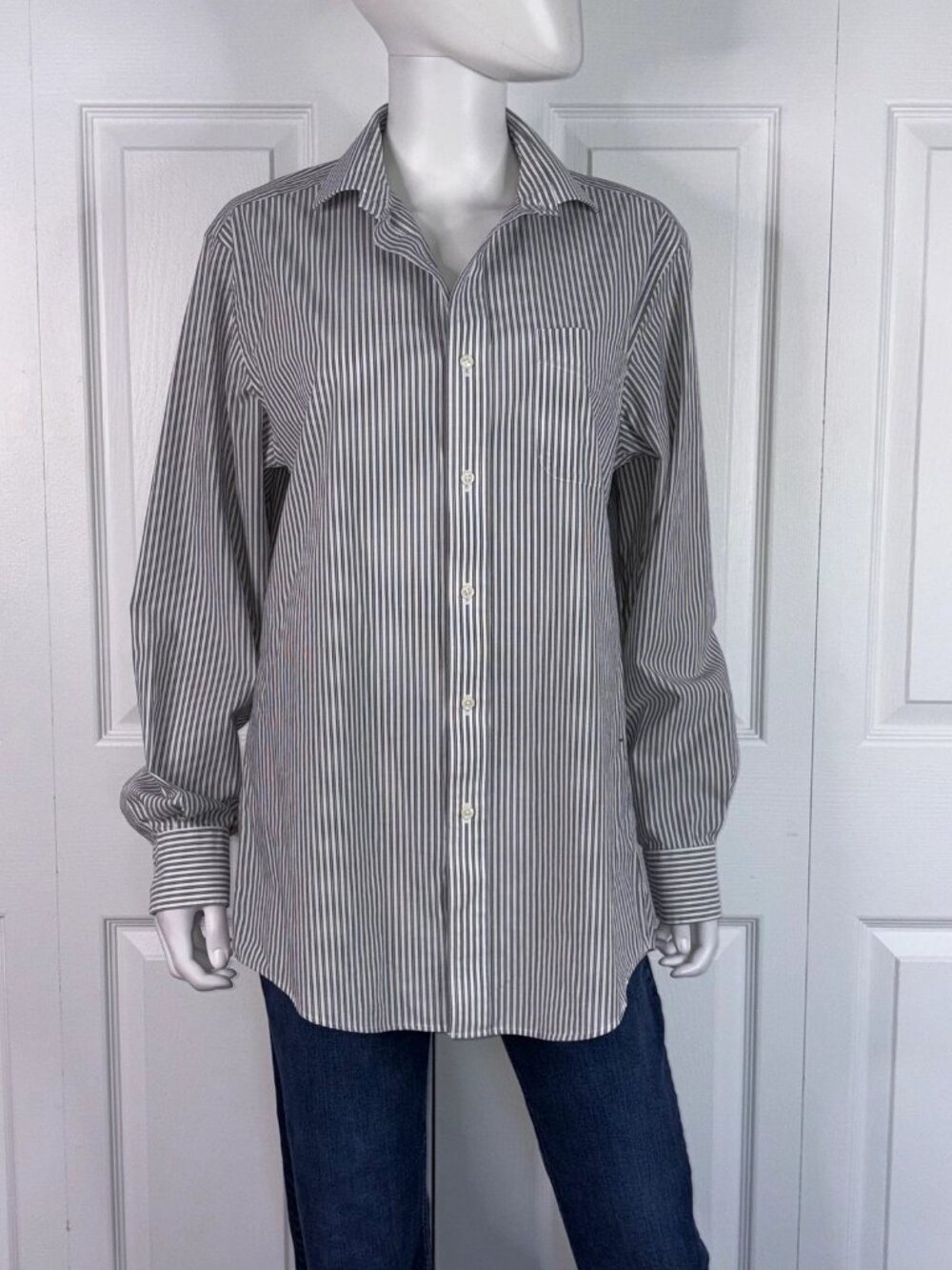 LAUREN RALPH LAUREN women's striped long-sleeve blouse size 16 (XL)